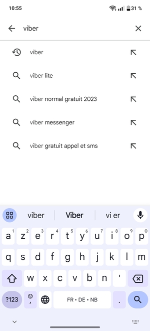 Saisissez le nom de l'appli et sélectionnez Rechercher