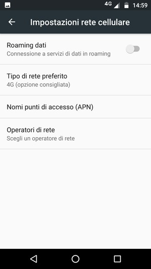 Seleziona Nomi punti di accesso (APN)