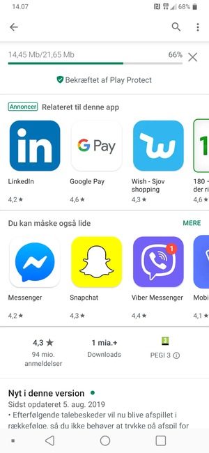 Afvent at installeringen er afsluttet