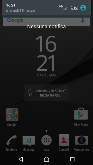 Scorri nuovamente verso il basso il menu in alto