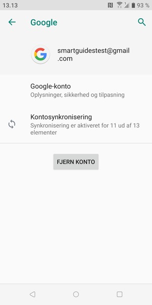 Vælg Kontosynkronisering