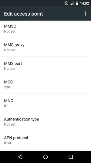 Scroll down and enter MMS information