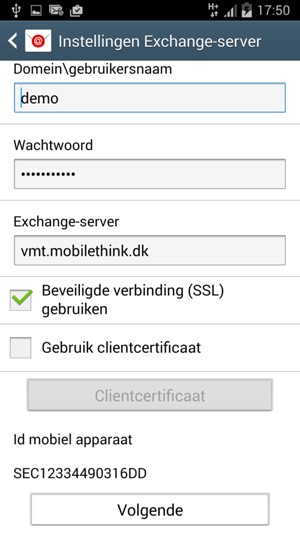 Scroll naar beneden en selecteer Volgende