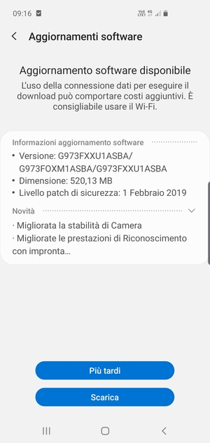 Se il tuo telefono non è aggiornato, seleziona Scarica