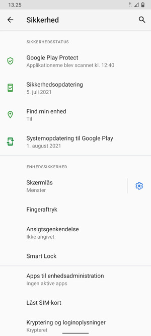 Vælg Låst SIM-kort
