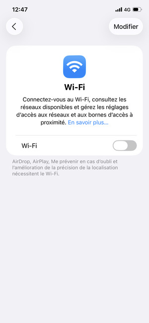 Activer le Wi-Fi