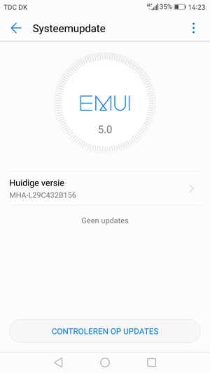 Als uw telefoon up-to-date is, zult u het volgende scherm zien