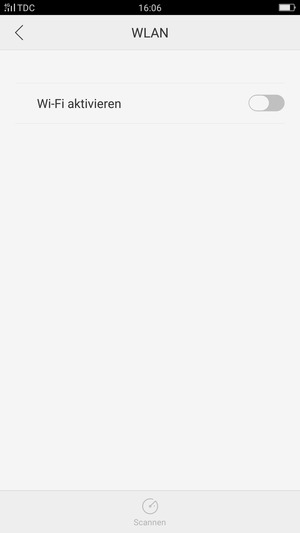 Schalten Sie Wi-Fi aktivieren ein
