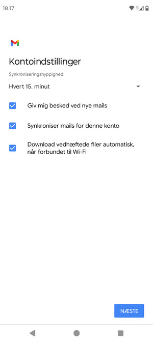 Vælg NÆSTE