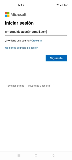 Introduzca su Dirección de correo electrónico y seleccione Siguiente