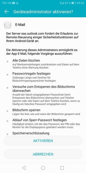 Wählen Sie AKTIVIEREN