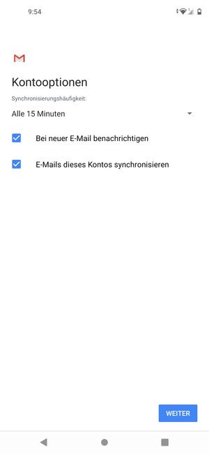 Wählen Sie WEITER