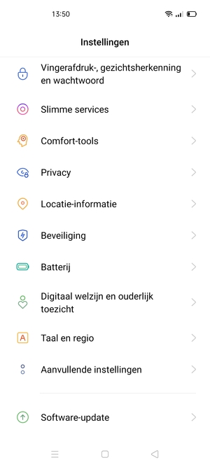 Scroll naar en selecteer Beveiliging
