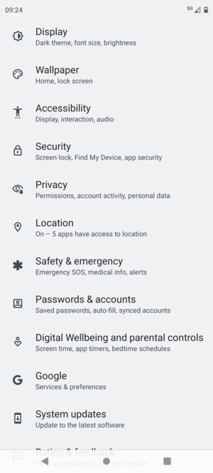 Scroll to and select Location