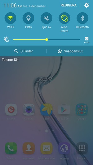 Svep rullgardinsmenyn åt vänster