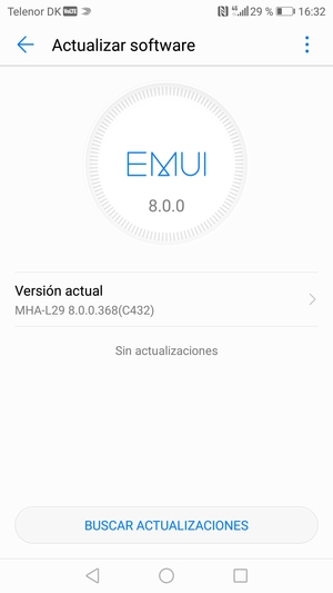 Si su teléfono está actualizado, verá la siguiente pantalla