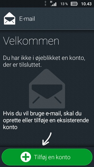 Vælg Tilføj en konto