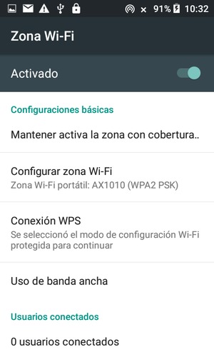 El teléfono ha sido configurado para su uso como módem