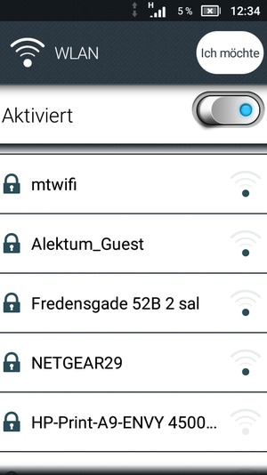Wählen Sie das Wireless-Netzwerk, zu dem Sie eine Verbindung herstellen möchten