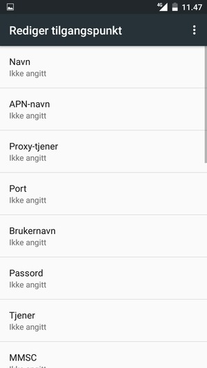 Skriv inn internett-informasjon