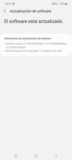Si su teléfono está actualizado, verá la siguiente pantalla