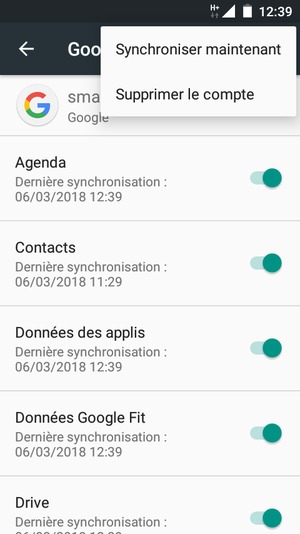 Sélectionnez Synchroniser maintenant