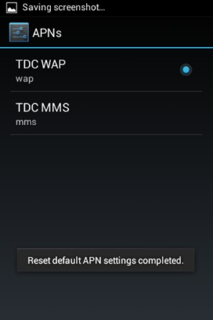 Your phone will reset to default Internet and MMS settings