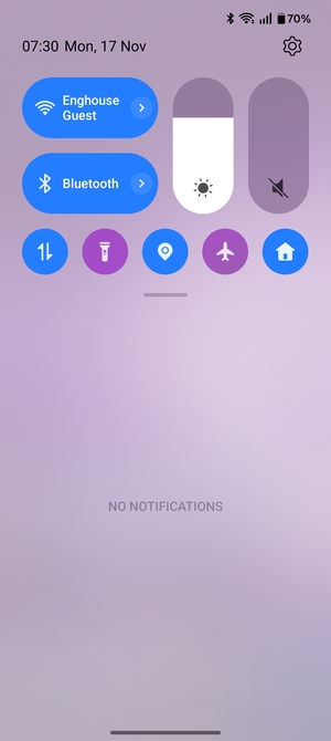 Slide down the top menu again