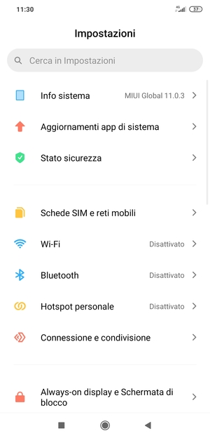 Seleziona Schede SIM e reti mobili