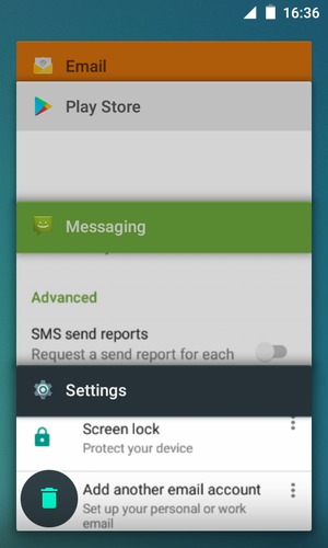 Select the Delete icon to close all running apps