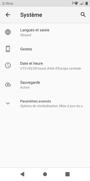 Sélectionnez Paramètres avancés