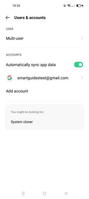 Select your Google account