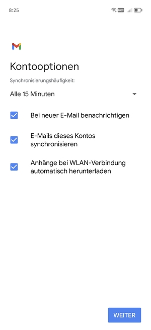 Wählen Sie WEITER