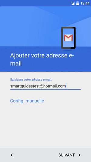 Saisissez votre Adresse e-mail et sélectionnez SUIVANT