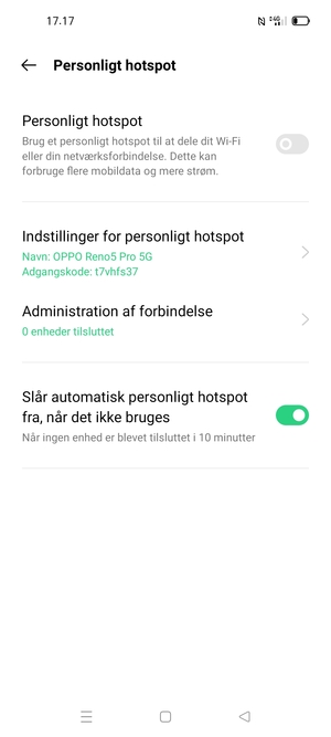 Aktiver Personligt hotspot