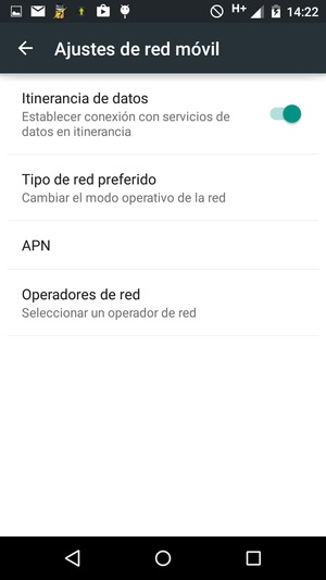 Activar o desactivar Itinerancia de datos