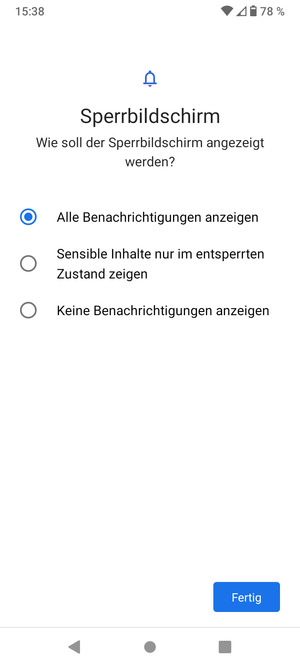 Wählen Sie die gewünschte Option und wählen Sie Fertig