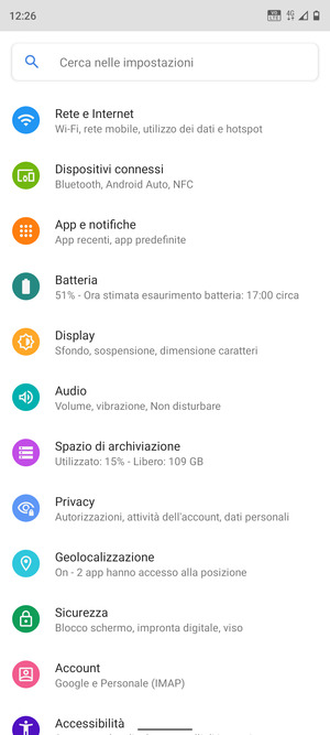 Seleziona Rete e Internet
