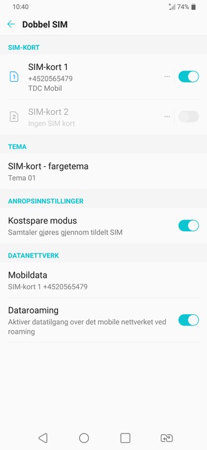 Slå Dataroaming på eller av