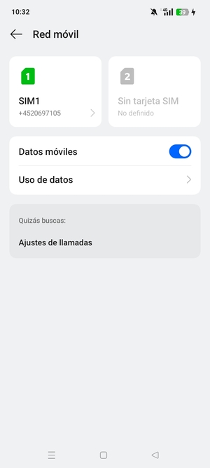 Seleccione SIM1 o SIM2
