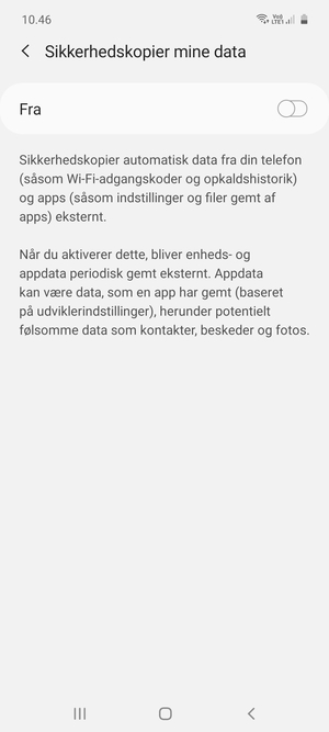 Aktiver Sikkerhedskopier mine data