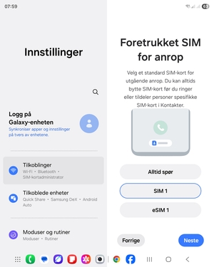 Velg ønsket alternativ og velg Neste