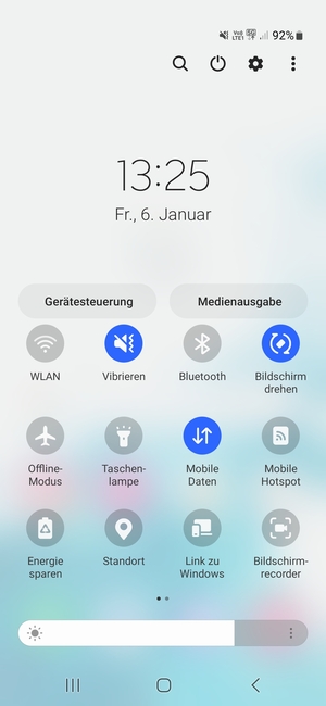 Wählen Sie Vibrieren, um in den Lautlos-Modus zu wechseln