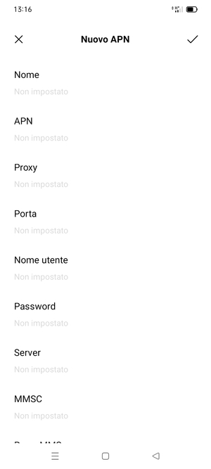 Inserisci informazioni MMS