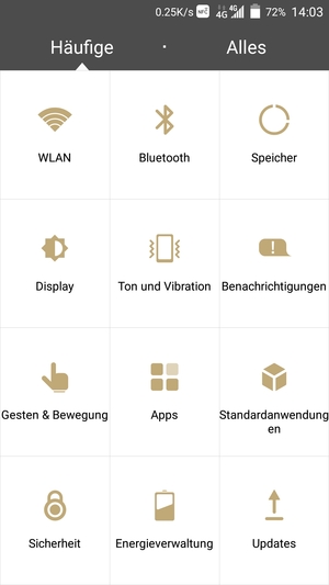 Wählen Sie Alles / Mehr