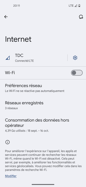 Activer le Wi-Fi