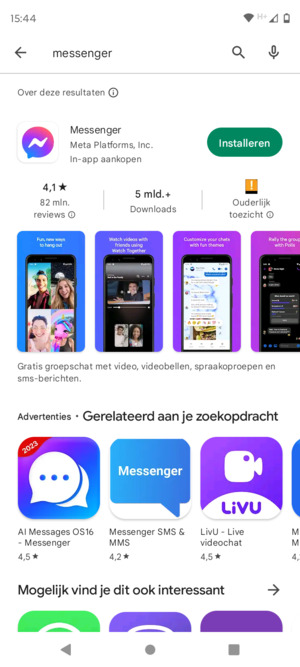 Selecteer de app