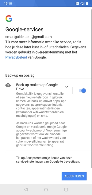 Selecteer ACCEPTEREN