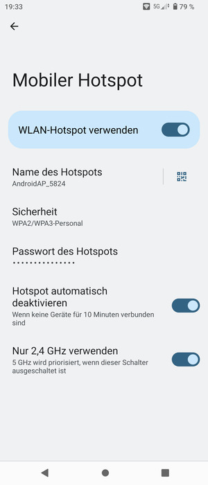 Ihr Handy ist jetzt für die Verwendung als Modem eingerichtet
