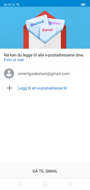 Velg GÅ TIL GMAIL